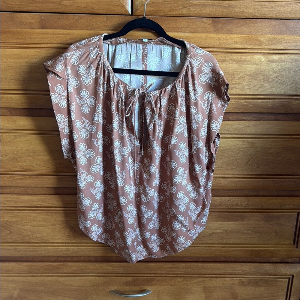 Joie Pink Relaxed Tie Front Blouse